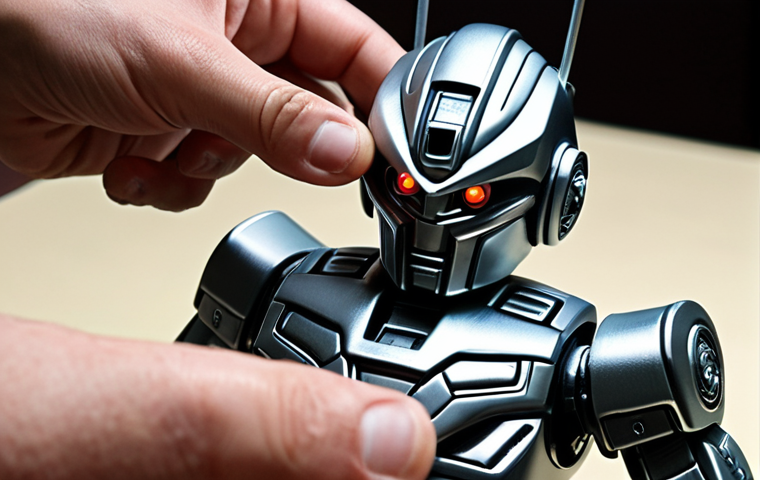 **Prompt 1: Chogokin Unboxing Experience**
    A close-up shot of hands carefully unboxing a Chogokin robot model. The robot, preferably a classic super robot, should have a strong metallic sheen, reflecting light beautifully, and showcase incredibly intricate details. The focus is on the premium, weighty feel of the die-cast metal, conveying a sense of awe, quality, and perhaps childhood nostalgia. The background can be softly blurred, suggesting a cozy, personal space.