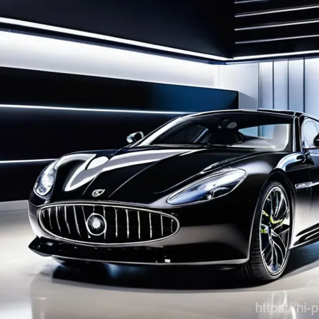 유광과 무광 도색 차이 - **Prompt:** A luxurious, brand new sports car gleaming under soft, bright showroom lights. The car's...