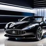 유광과 무광 도색 차이 - **Prompt:** A luxurious, brand new sports car gleaming under soft, bright showroom lights. The car's...